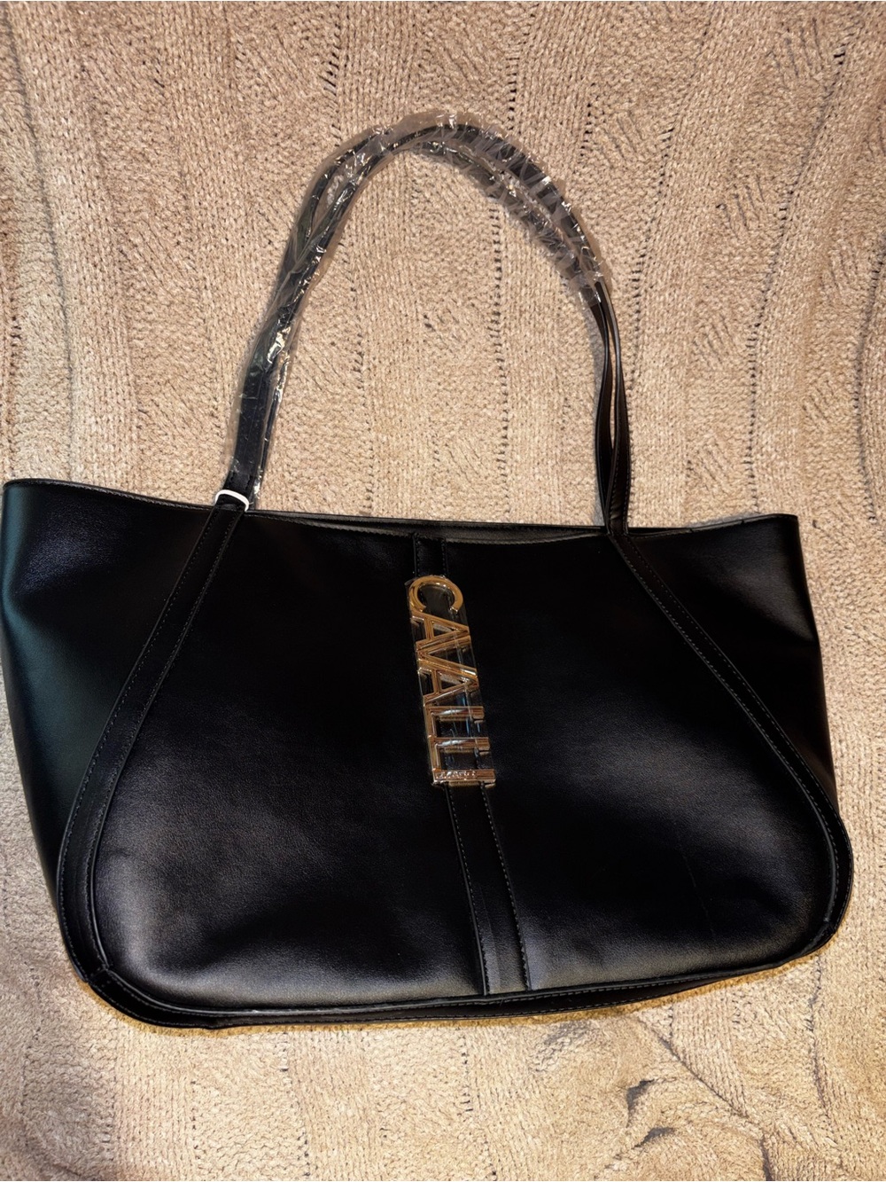Cavalli Class Black Sandra Shopper Tote Bag NWT MSRP $118